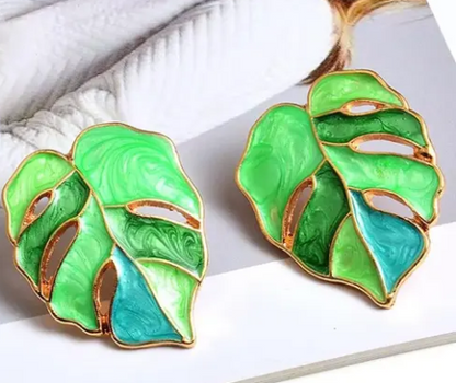 Palm Tree Leaf Earring