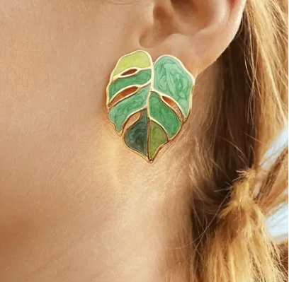 Palm Tree Leaf Earring