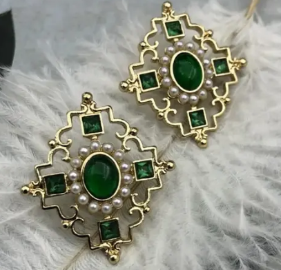 Green Crystal Earring