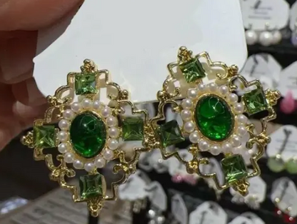 Green Crystal Earring